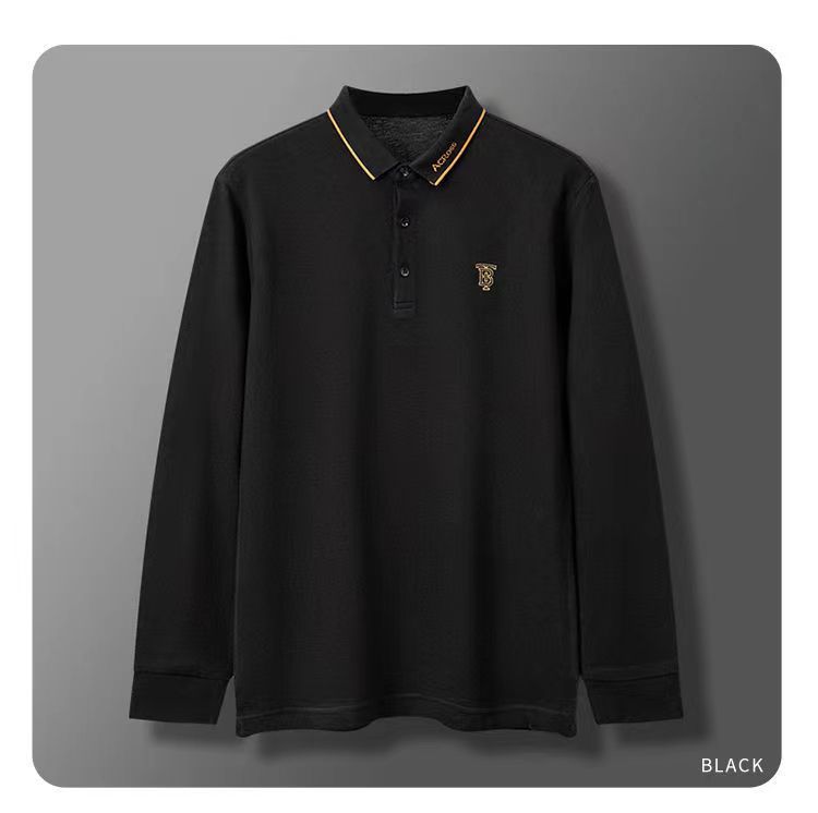 Polo à manches longues pour homme brodé chic et décontracté_voghion.com