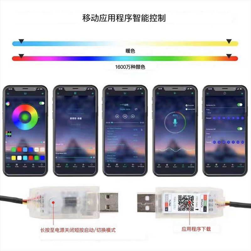 New car atmosphere light in the car center console magic color RGB atmosphere light acrylic USB voice-activated music rhythm light