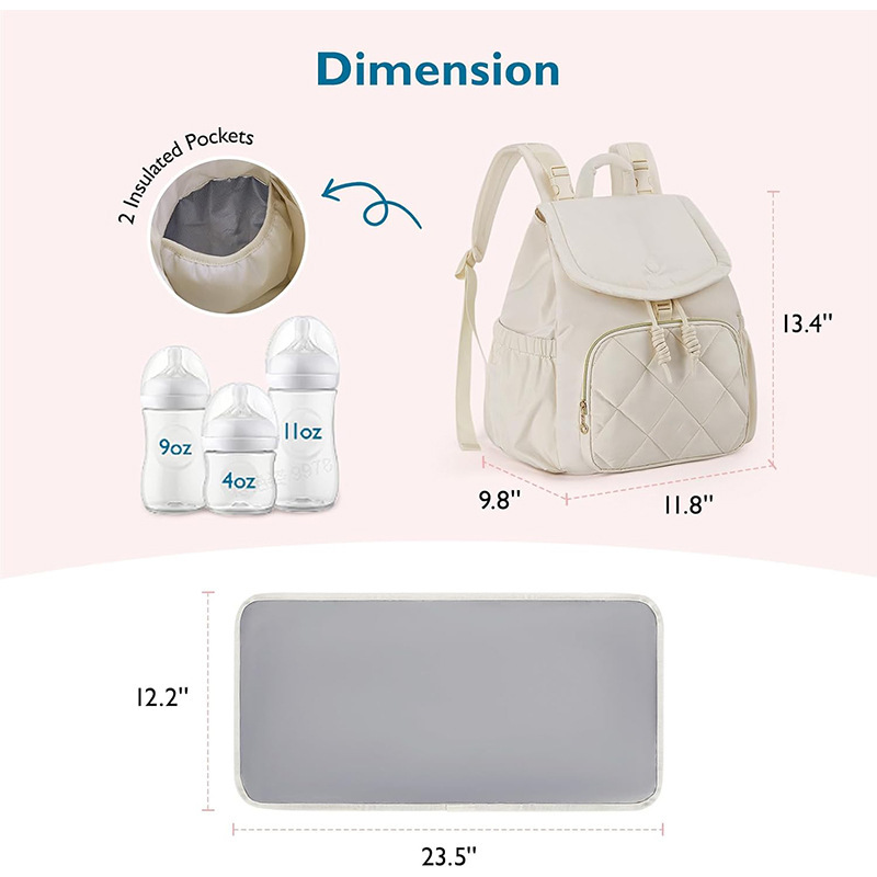 Amazon nueva mochila de pañales, mochila de pañales de viaje, mochila de bebé ligera, cinturón de hombro de cochecito