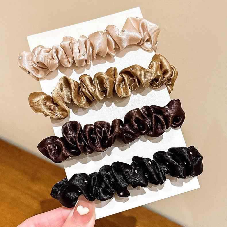 Tejido a mano perla intestino grueso anillo de cabello Ruyi temperamento de alta elasticidad cabeza de cola de caballo cuerdas de cabello adornamiento de cabello para mujeres