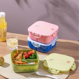 定制饭盒食品级塑料材质便当盒可进微波炉加热上班族学生分格午餐
