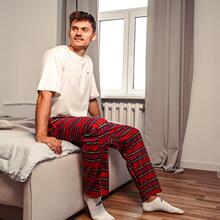 J 27509 Tie-Waist Plaid Pajama Pants ϵ������˯�� ŷ���羳��
