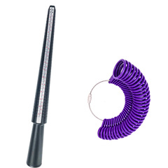 2-Piece UK US Plastic Ring Sizing Kit, English Measuring Tape, US Ring Sizing Ring