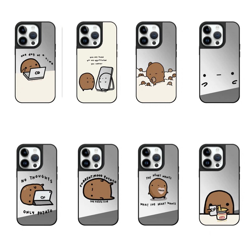 Watch the Computer and Eat the Small Potato on the Back of the Phone with the Mirror Phone Case Magsafe Suitable for Apple 17Pro New Model 1514 Creative Design Watch the Computer and Eat the Small Potato on the Back of the Phone with the Mirror Phone Case Magsafe Suitable for Apple 17Pro New Model 1514 Creative Design