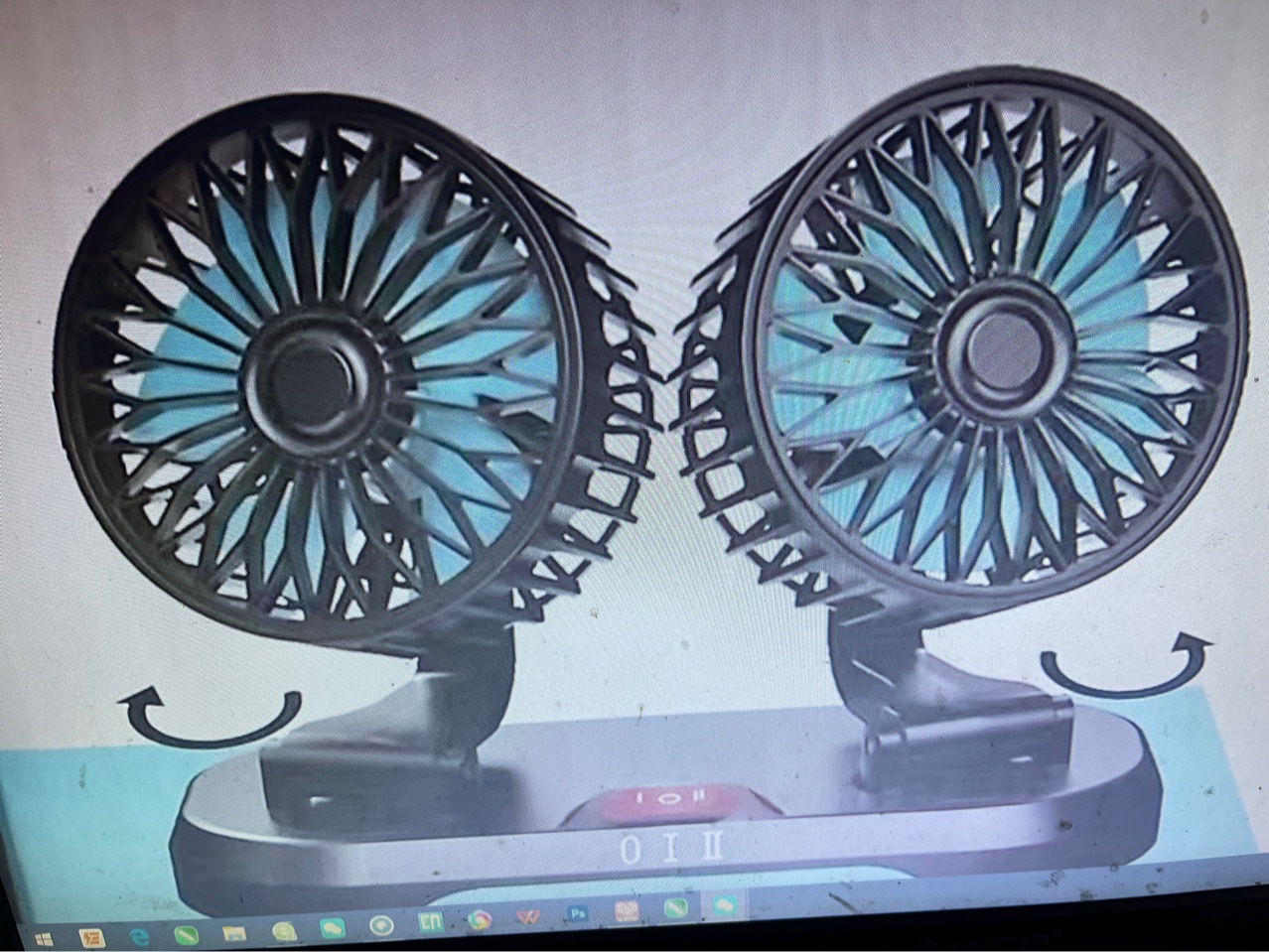Car Fan Dual-Head 12V/24V for Trucks, Small Air Conditioning Cooling Fan, USB Car Interior Electric Fan