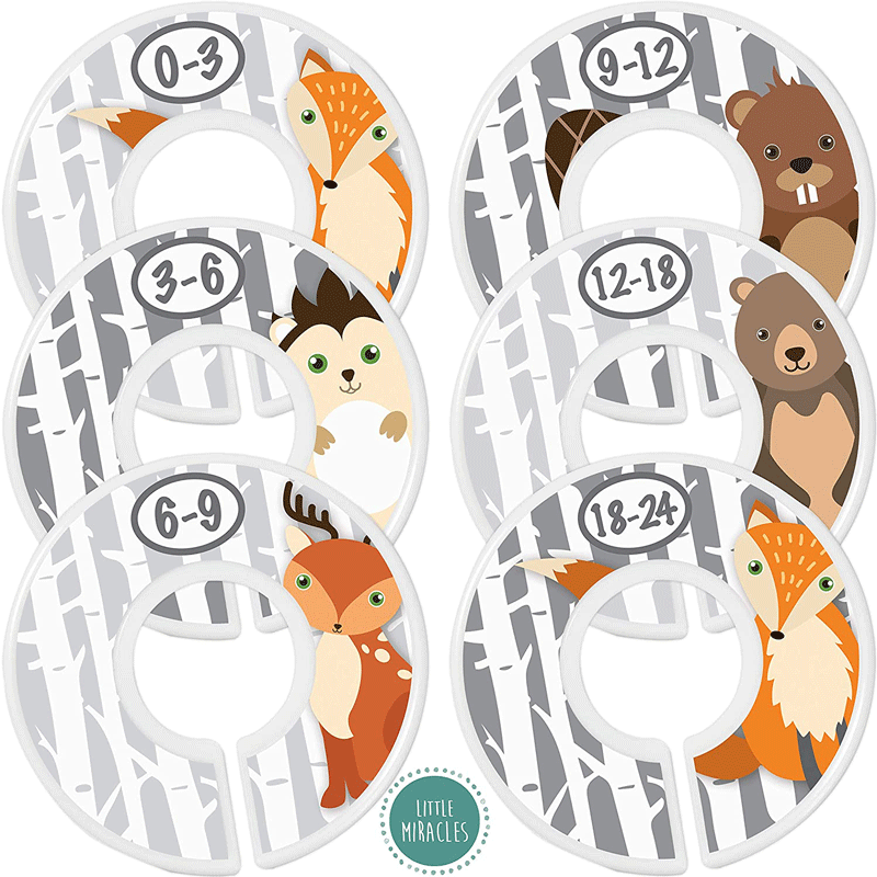 Factory wholesale plastic round clothes size divider animal pattern double sided sticker size divider ring