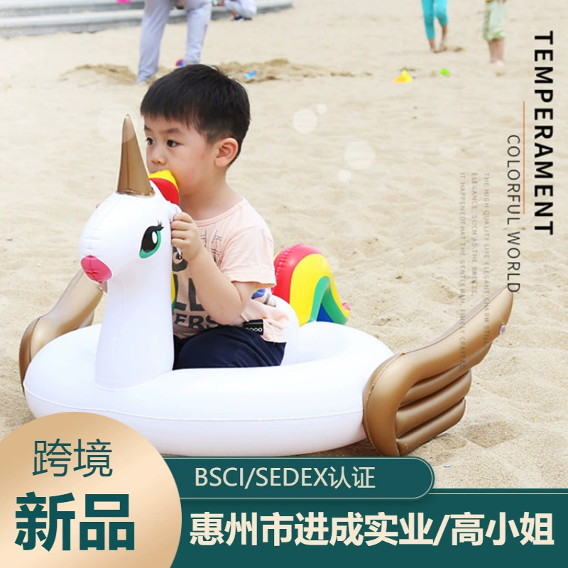 Новые продажи надувные детские сиденья единорога Радуга лошадь плавание кольцо ПВХ мультфильм младенческой талии кольцо