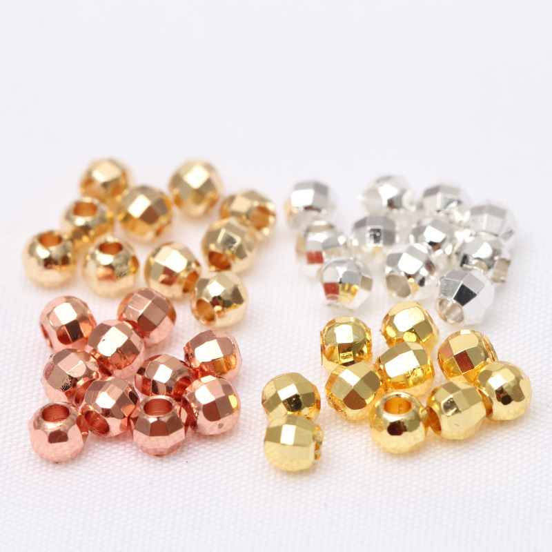 14K gold color solid laser beads cut beaded bracelet necklace beaded diy jewelry accessories material 14K gold color solid laser beads cut beaded bracelet necklace beaded diy jewelry accessories material