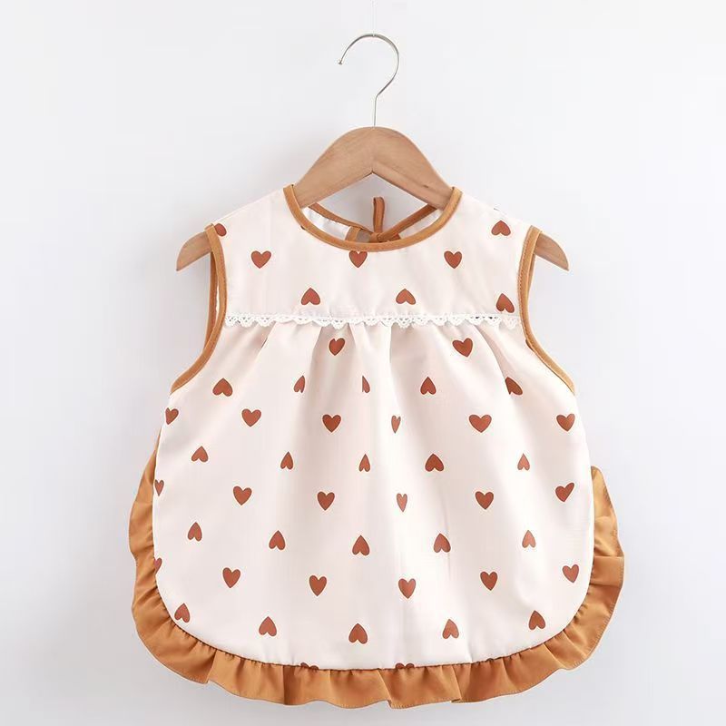 宝宝吃饭罩衣儿童围兜婴儿辅食纯棉反穿衣防水围裙幼儿园防脏护衣