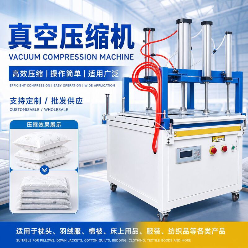 Manufacturer's fully automatic vacuum compression packing machine for cotton quilts, down pillows, and cushions, integrated compression and sealing packaging equipment Manufacturer's fully automatic vacuum compression packing machine for cotton quilts, down pillows, and cushions, integrated compression and sealing packaging equipment