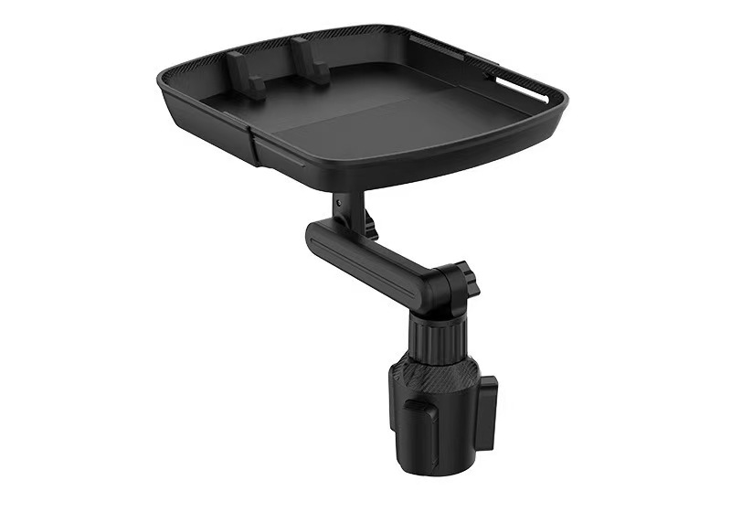 Car Phone Holder with Retractable Tray for Food, Drinks, Snacks, Small Dining Table, Food Storage Rack, and Cup Holder