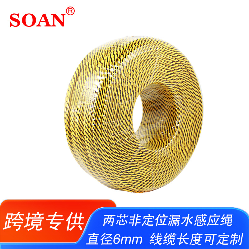 漏水检测线缆非定位漏水感应线2芯水浸线漏水报警线缆长度连接器