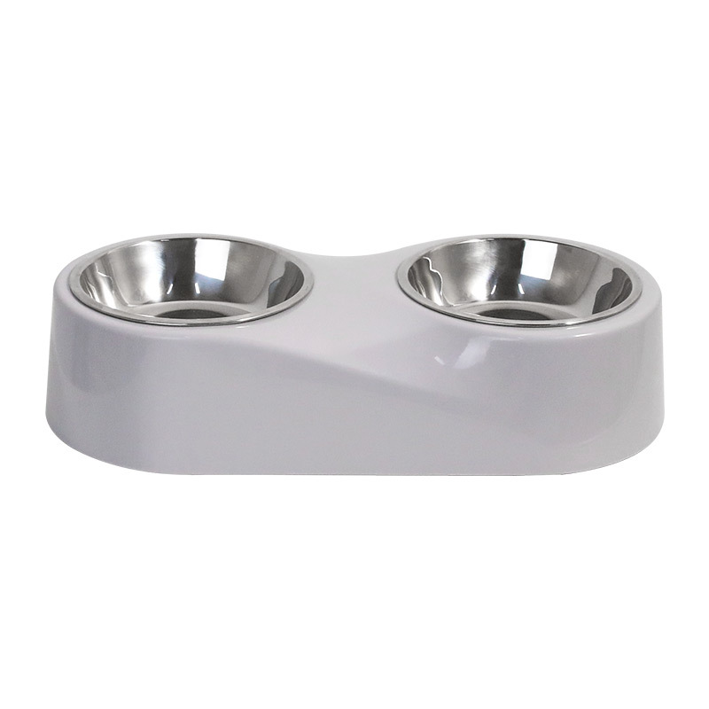 Pipitao original espesado ABS antideslizante perro cuenco desvanecimiento ∞ palabra mascota doble tazón mediano y perro grande perro de acero inoxidable