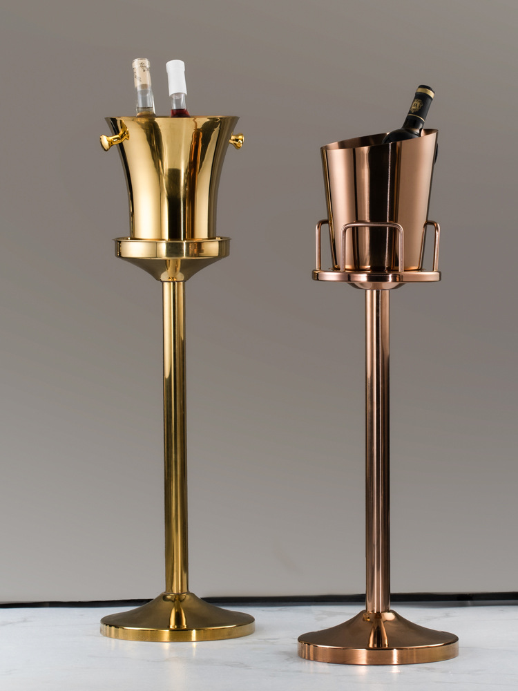 IYR7 New Model Floorstanding Champagne Barrel Bar Club Ice Bucket Set Thick Ice Bucket Stand Soft Furnishing Design Restaurant Ice Bucket