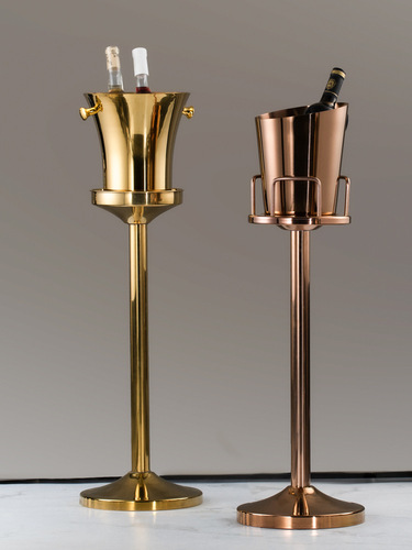 IYR7 New Model Floorstanding Champagne Barrel Bar Club Ice Bucket Set Thick Ice Bucket Stand Soft Furnishing Design Restaurant Ice Bucket