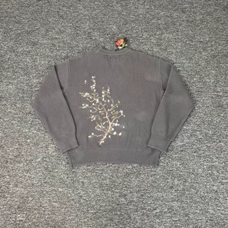 欧美新款潮牌Derschutze blossm knit 重工手工花卉刺绣圆领毛衣