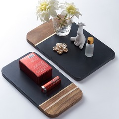 Wholesale hotel restaurant black marble and solid wood cutting board, bread board, cheese sushi cheese display plate
