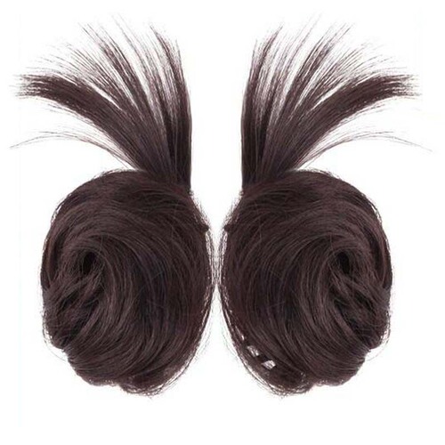 Chicken Feather Clip Ball Hair Bun for Female Novice Hot Girl Chicken Feather Shuttlecock Head Natural Simulated Hair Fluffy Wig Hair Accessories