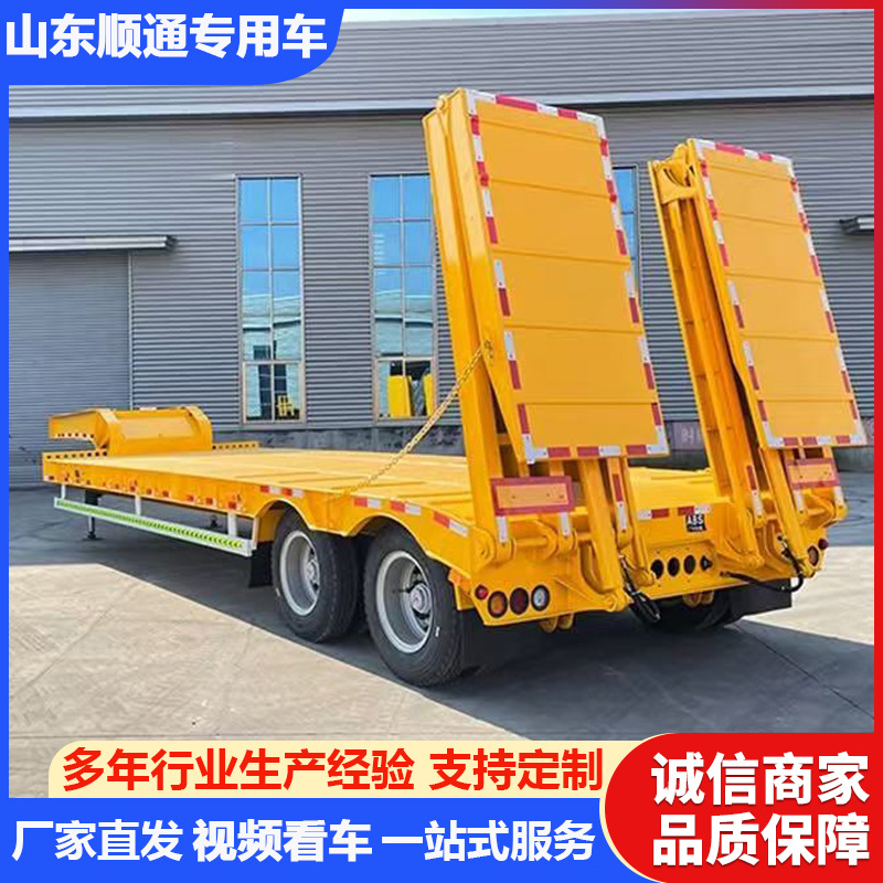 17m Multi-Axis Lowbed Trailer for Large Equipment Transport, Transport of Excavators and Loaders, Heavy Construction Machinery