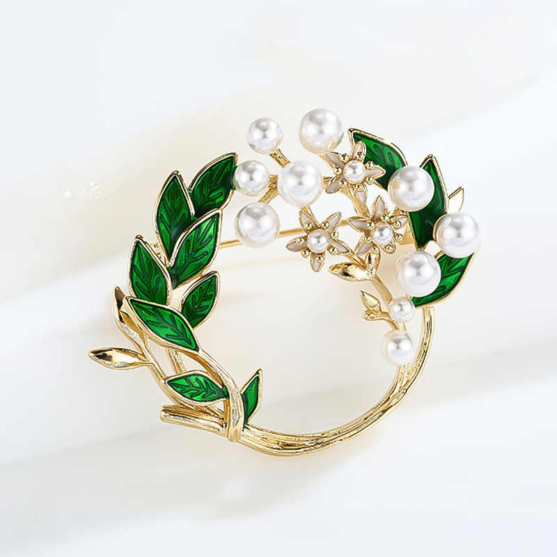 Flor de Gardenia de moda broche chica lindo broche fresco para damas elegantes atmósfera japonesa flores de pecho de perlas