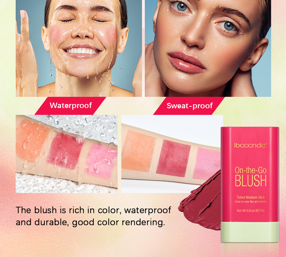 ibcccndc Three-dimensional Blush Cream Red Pink Natural Smooth Blush Blush Apply Blush undefined