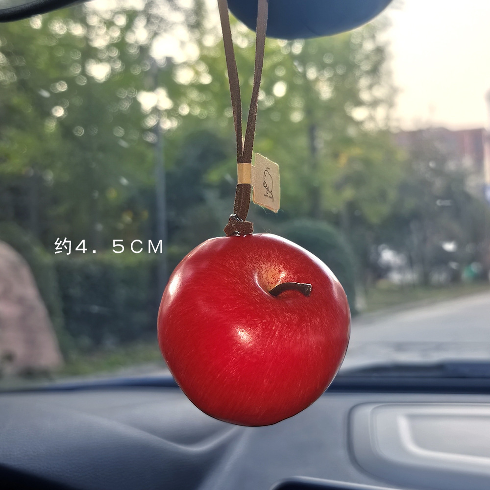 Apple automóvil colgante de viaje seguro llavero de automóvil atmósfera creativa colgante de espejo retrovisor colgante adornamiento en línea