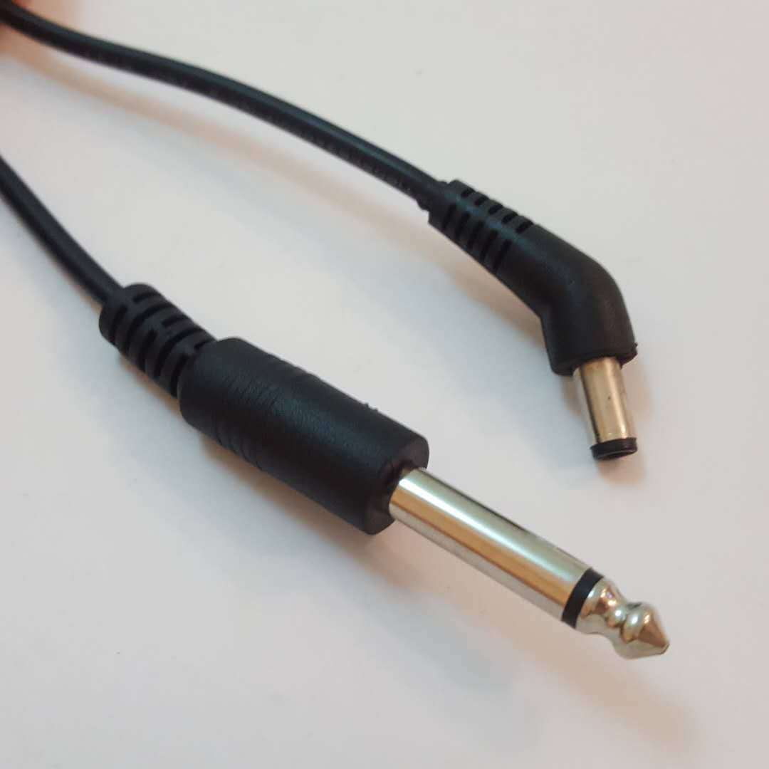 厂家供应咪头线带弯头公头6.35单声转60°弯头5521DC直流线