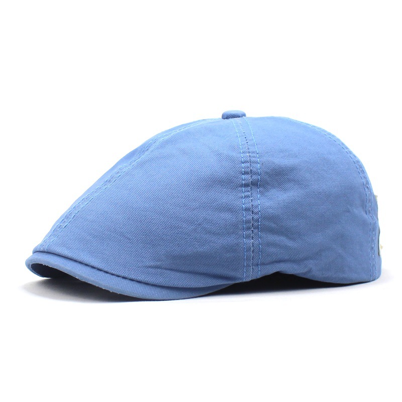 Unisex Solid color cotton beret letter senior cap adjustable forward cap Adult cap_voghion.com