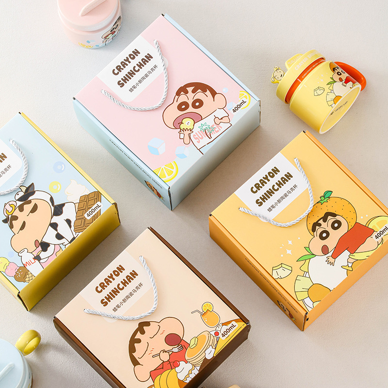 Lápiz pequeño nuevo soporte de marca conjunta de cerámica taza con tapa caricatura encantadora taza de desayuno de alto valor de cara caja de regalo taza