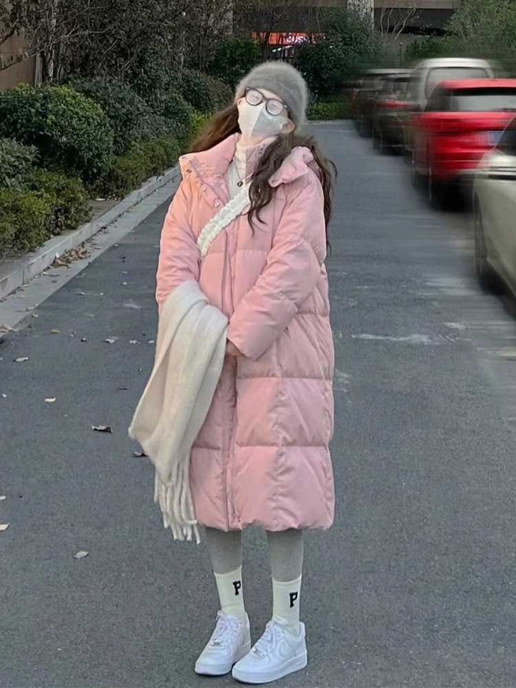 2023 invierno nuevo abrigo de algodón plumón de mujer largo y grueso sobre la rodilla chaqueta de algodón coreana explosión de la chaqueta de algodón de los estudiantes
