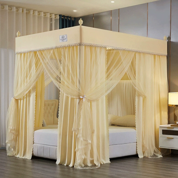 Cream mosquito net, tubing stainless steel, curtain