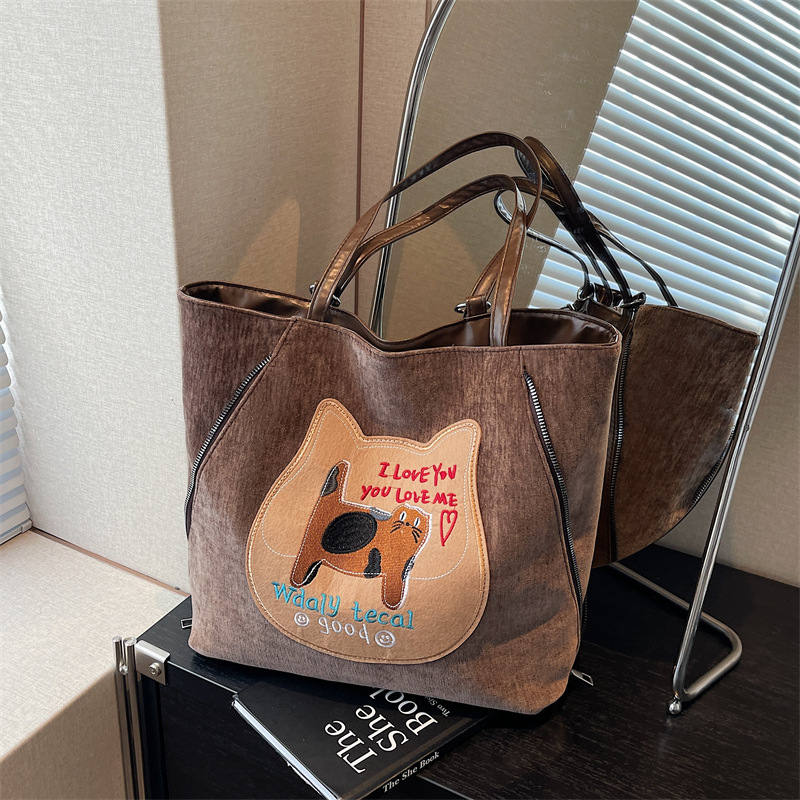 Mochila popular de este año para mujeres 2024 nuevo otoño de alta calidad galletas gatos tote bolsas de hombro de gran capacidad