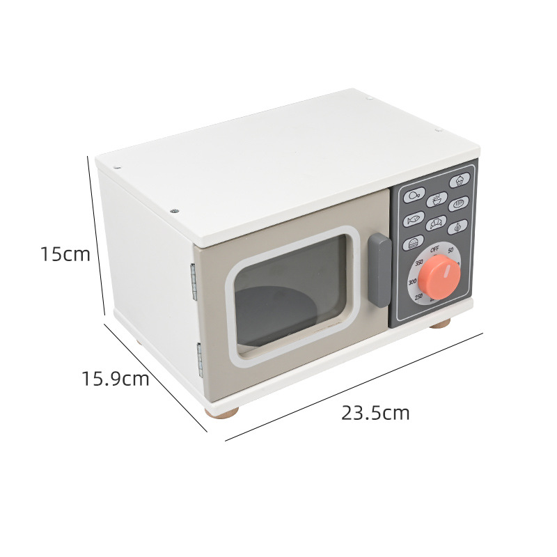 La educación temprana de los niños de madera divertido pan hornear postre simulación traje de cocina horno de microondas cocina jugar casa Juguetes