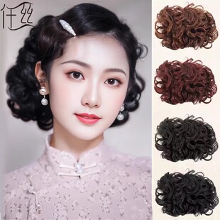 European and American Wig Messy Hair Pack Matte High Temperature Silk Simulation Hair Pack Flower Bud Hair Accessories Women's Pan Head in stock Hair
