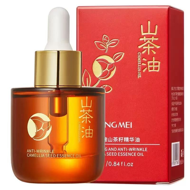 Beiling Mei calmante antiarrugas semilla de camellia, aceite de esencia de camellia, aceite de esencia de camellia con aceite para nutrir la piel, calmante e hidratante, camellia.