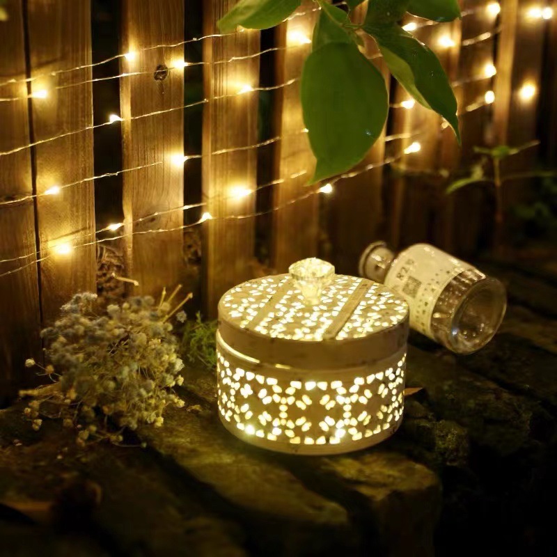 LED lámpara de alambre de cobre solar al por mayor de carga de control remoto Cadena de luz solar de Navidad atmósfera al aire libre patio Lámpara decorativa