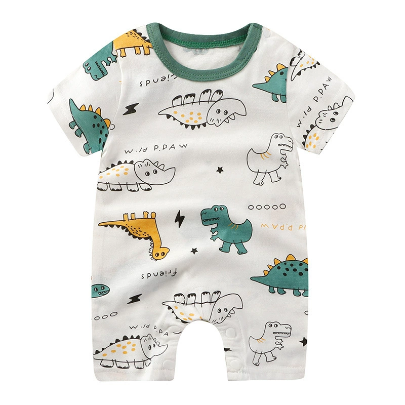 Short-Sleeve Baby Romper Summer Bodysuit, Newborn Girls, Thin Lightweight, 59–90 cm