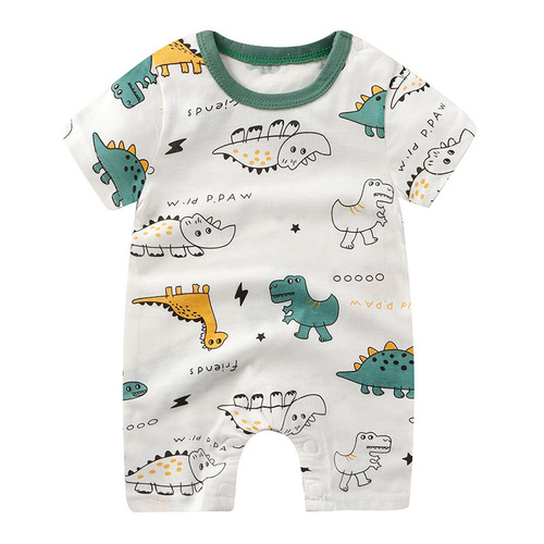 Summer Baby Onesie, Pure Cotton Toddler Hooded Romper, Thin Style with Short Sleeves, Newborn Crawling Outfit, Infant Bodysuit