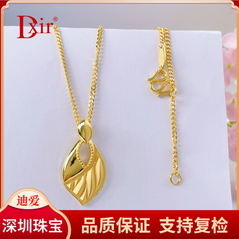 DIA Gold Pure Gold 999 [Высокоточная дизайнерская модель] Модная регулируемая цепочка в форме капли воды 17-18inch