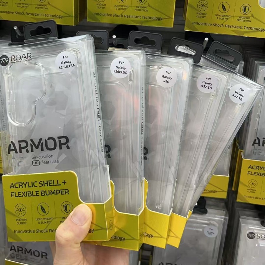 Roar四角防摔手机壳适用于三星S26ultra保护套A57/A37透明盔甲壳
