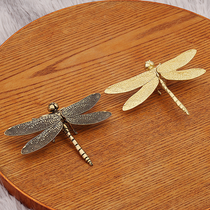 Brass Dragonfly wings accesorios desmontables accesorios de oro de moda retro decoración de mesa metal ornamentos artesanías