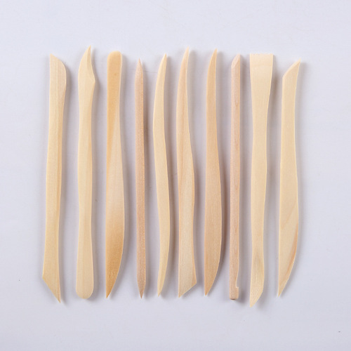 Pottery tools wooden 10-piece set slim-limbed clay sculpture knife children's handmade diy pottery clay filling soil kneading carving knife repairing knife