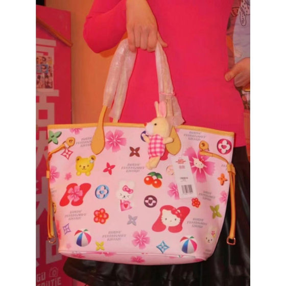Cute Hello Kitty Tote Bag Girl's Heart Printed Large Capacity Shoulder Bag Handbag Cartoon Commuter Portable Bag