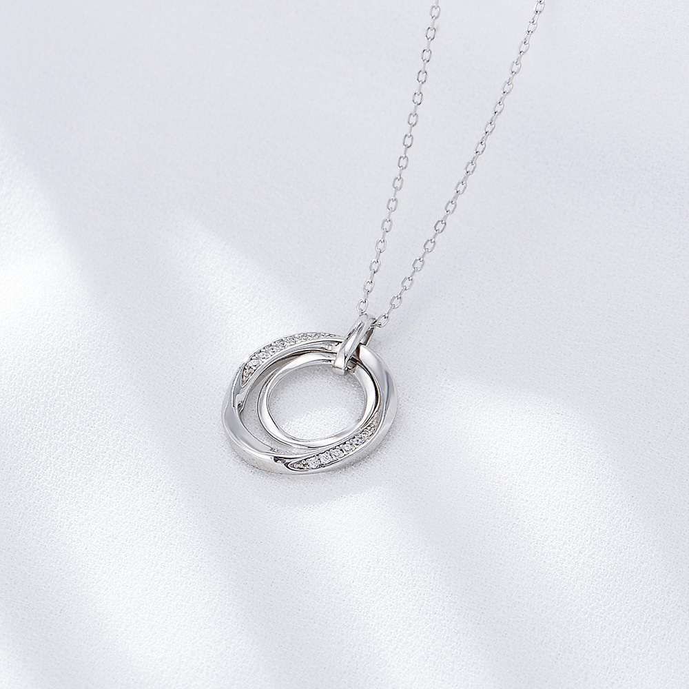 cable chain Chain Type 1 Piece Quantity 925 Sterling Silver Zircon Inlay Geometric Pendant Necklace