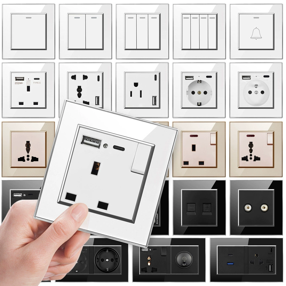 Акриловая панель 86 немецкий стиль двойной USB европейский стандарт умное зарядное устройство источник питания настенная розетка внешняя торговля