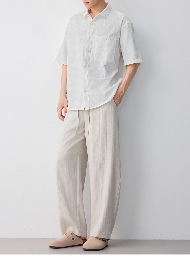 Áo sơ mi nam dài tay công sở chất liệu cotton phom thường — trắng chi tiết 18