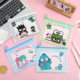 Cartoon fresh plastic zipper bag cute high-looking student file bag large capacity material stationery ziplock bag