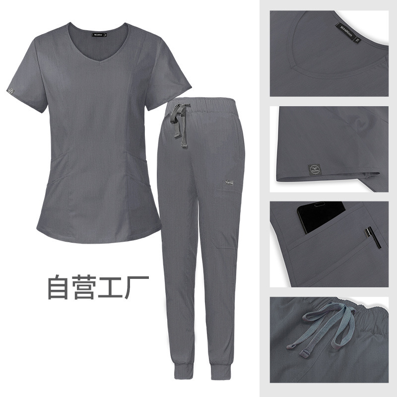 Loving Collar Women's Work Uniform Medical suit Korean Style High-end Elastic Quick-drying Experimental Clothes Nursing Clothes Self-employed Workers Loving Collar Women's Work Uniform Medical suit Korean Style High-end Elastic Quick-drying Experimental Clothes Nursing Clothes Self-employed Workers