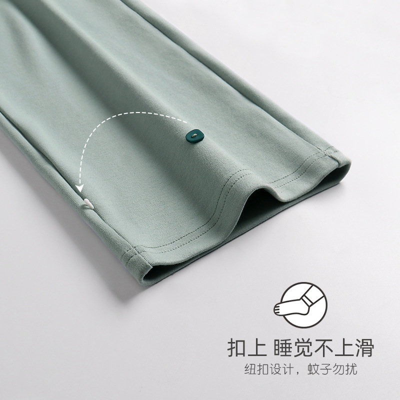 [Suave sensación] pijamas de las mujeres primavera y otoño 100% algodón manga larga verano Delgado homewear traje