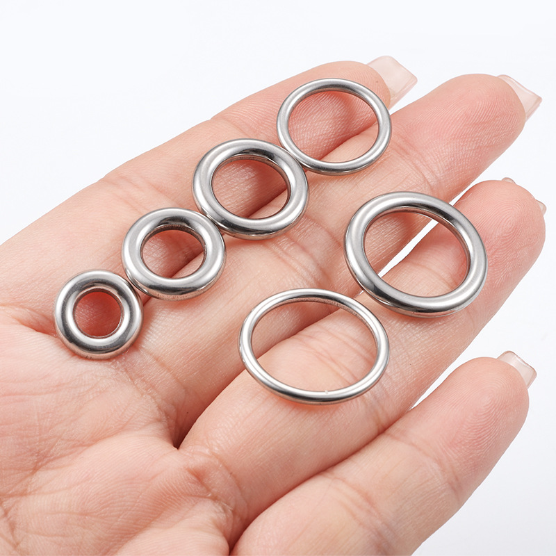 Plating Design 5 PCS/Package Diameter 10mm 304 Stainless Steel Geometric Polished Jump Ring